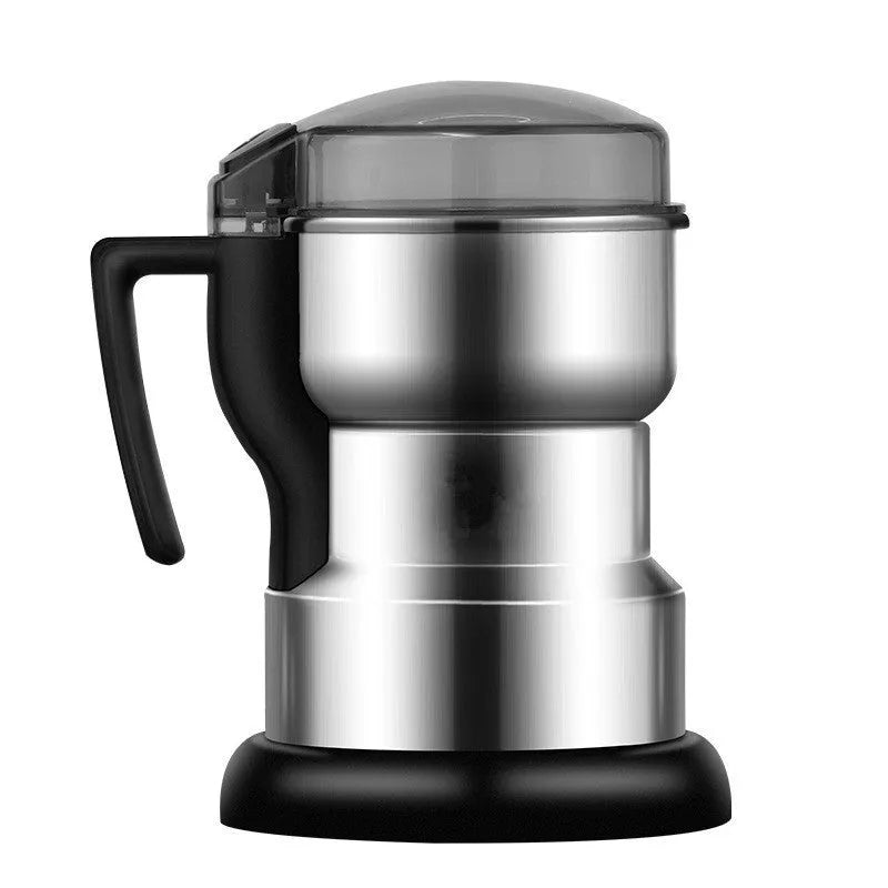 Electric domestic flour mill stainless steel body compact 13x21 cm semi-automatic with handle