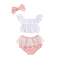 Boys white cotton summer outfit set with vest, shorts and bow tie, child sizes 70cm to 100cm