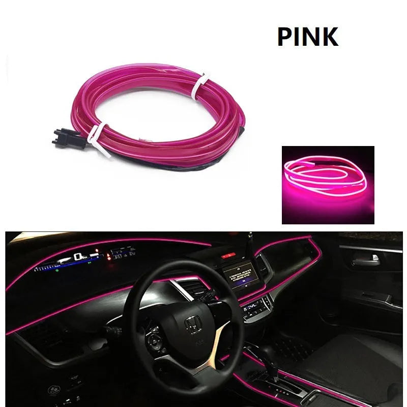 6 metre car interior USB LED ambient light cable in ten colour options