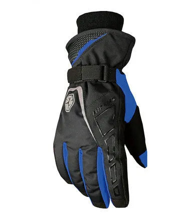 Waterproof cold-proof motorcycle gloves in red, blue, and black, men's sizes M L XL