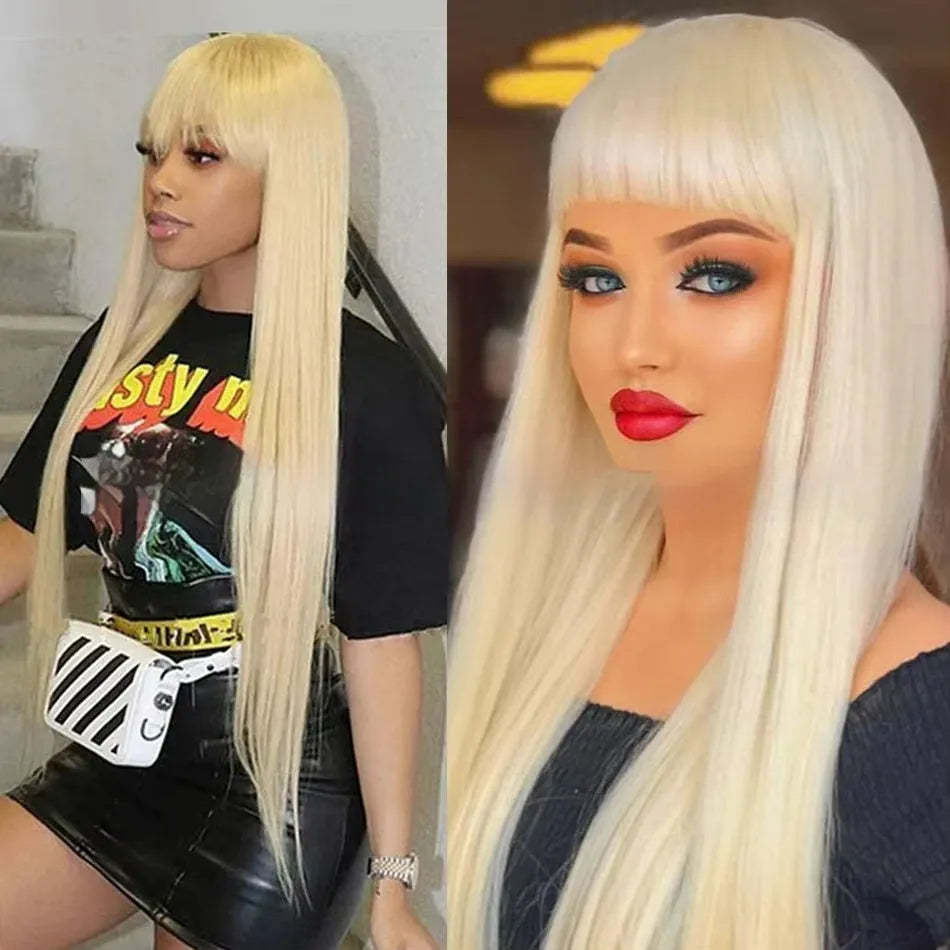 Full mechanism human hair wig for women with lace headband, available in lengths from 12 to 32 inches for natural look