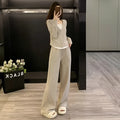 Women's casual sportswear suit solid colour long sleeve top and trousers autumn Japanese Korean style