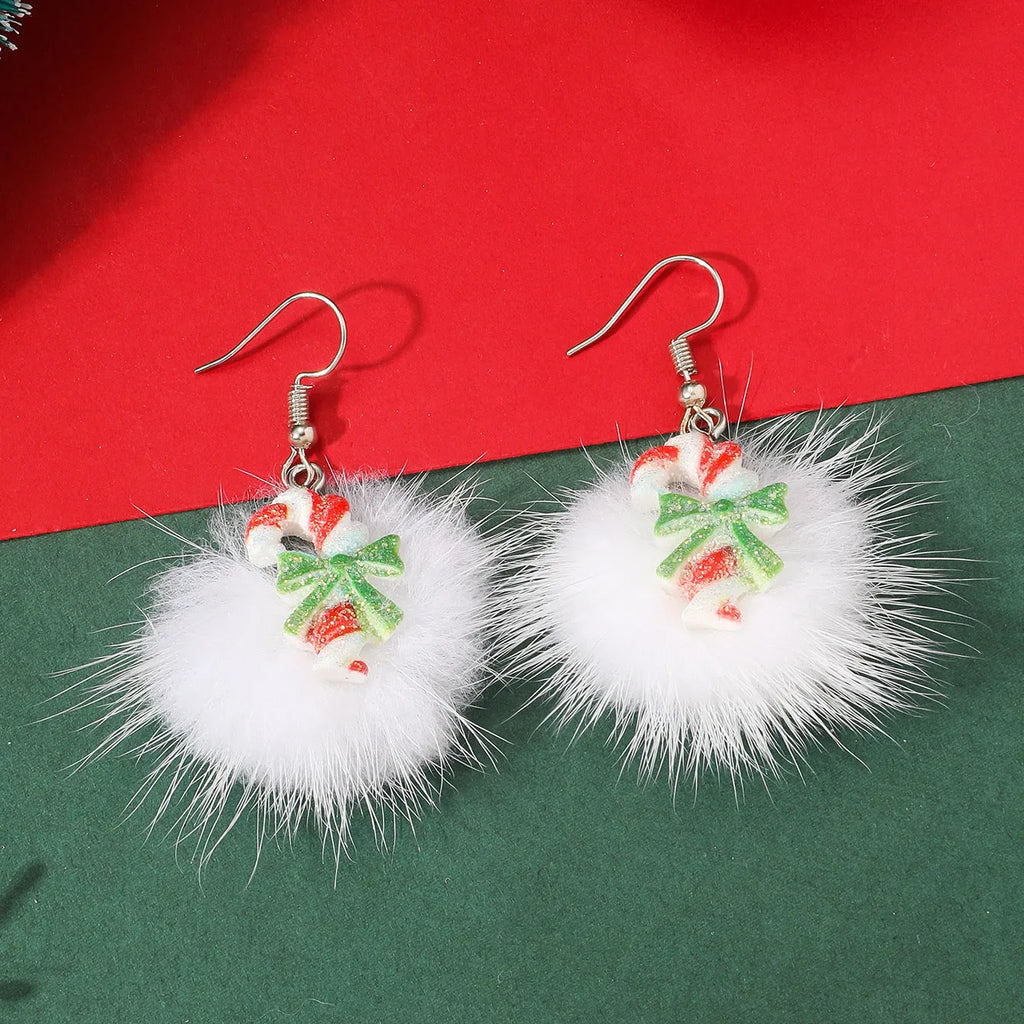 Acrylic drop earrings with Christmas snowflake and elk motifs in colour A23572