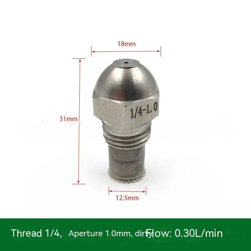 304 stainless steel fine atomization nozzle with external thread connection and multiple aperture size options