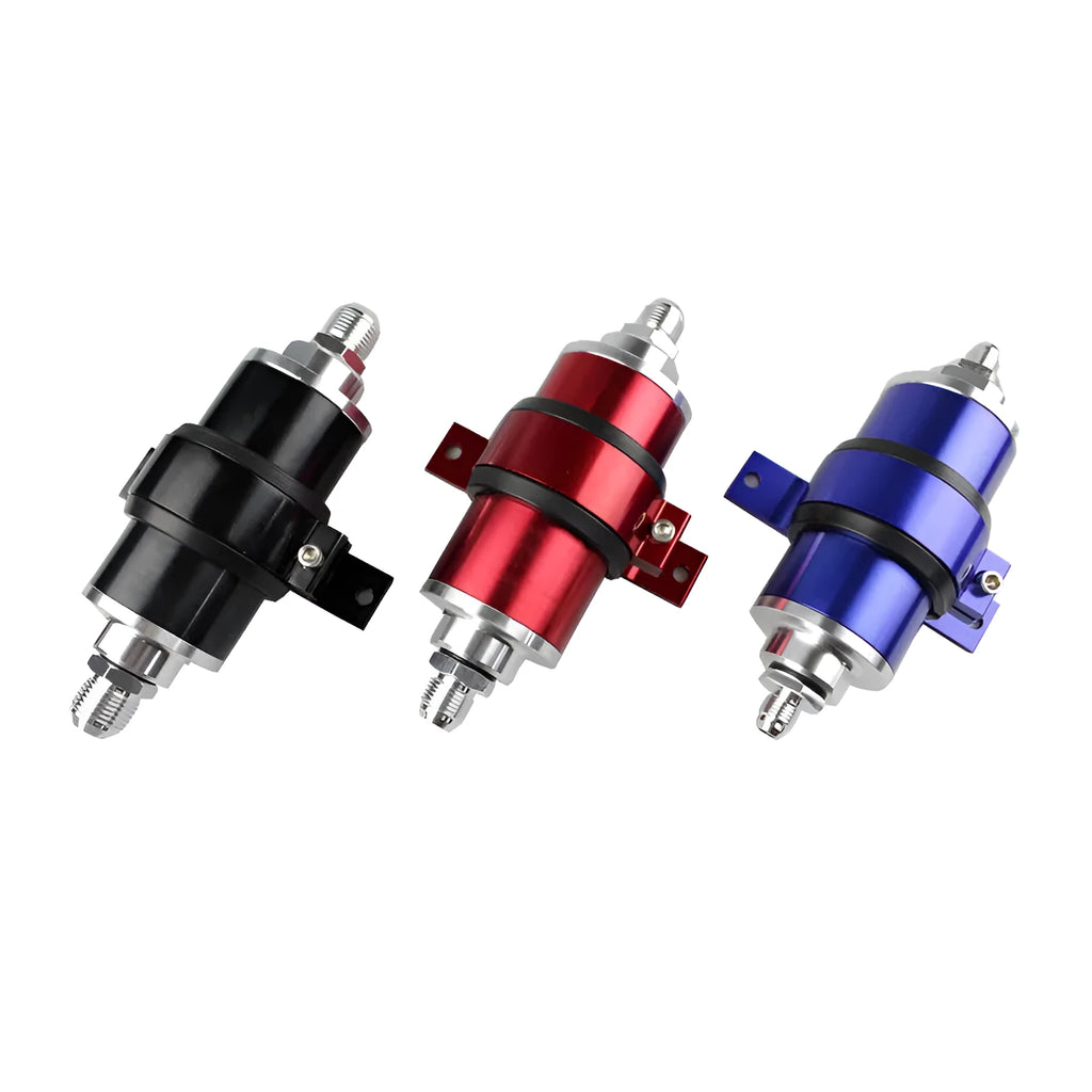 Aluminium petrol filter bracket for high flow filters in multiple colour options
