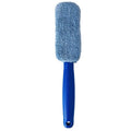 Microfiber long handle car wash tyre brush with 29cm extended reach for cleaning wheels
