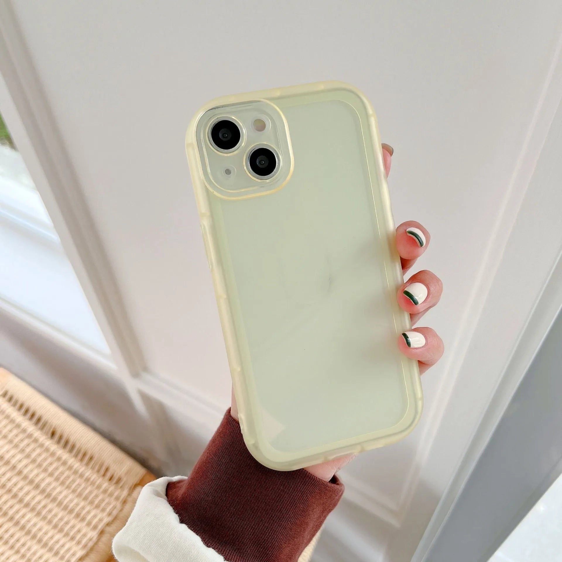 Transparent TPU phone case for iPhone 13 in transparent black colour
