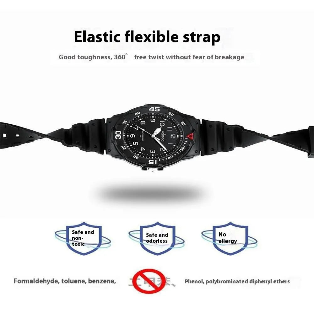 Men's sports luminous pointer quartz watch in black and blue colour option with sports bracelet