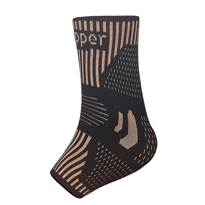 Copper ion ankle support in gold colour for adult sports protective gear, single unit