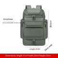 Men's large capacity outdoor waterproof backpack 21 inch Oxford cloth in Army Green colour with curved shoulder strap
