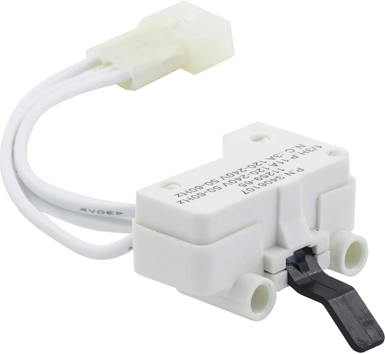 White washing machine door switch replacement part 3406107
