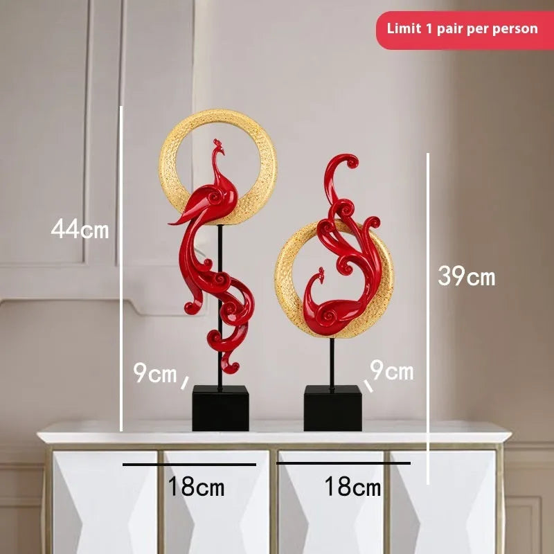 European style synthetic resin phoenix ornament craft in selected colour and size configuration