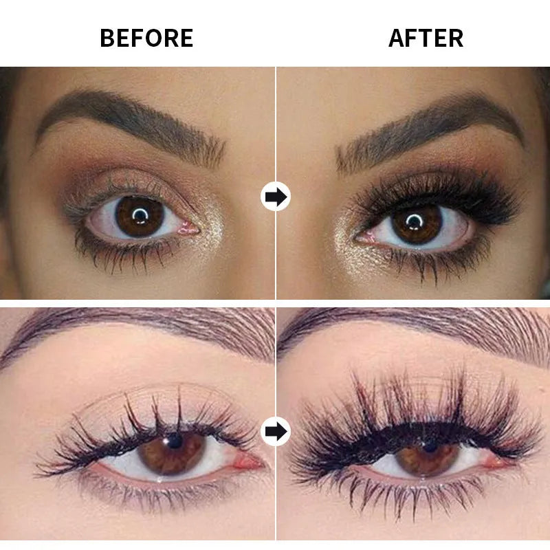 Black waterproof mascara with thick curling formula in standard packaging