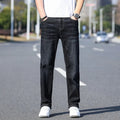 Thin stretch business casual tapered trousers in cotton denim fabric