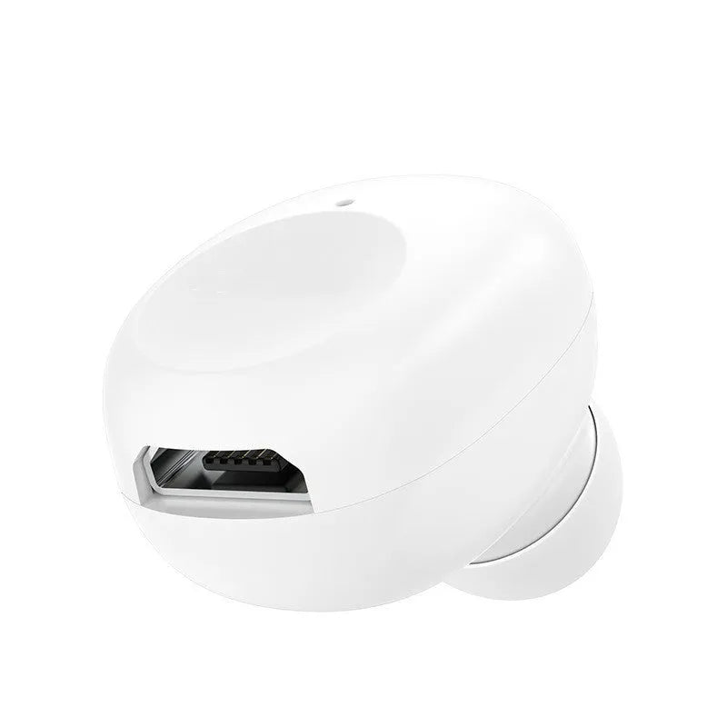 Mini unilateral Bluetooth headset in black, ABS material, 26x17x24mm size, with power display