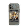 Black TPU protective phone case for Apple iPhone with Mars Ticket or Oasis Flight decorative print.