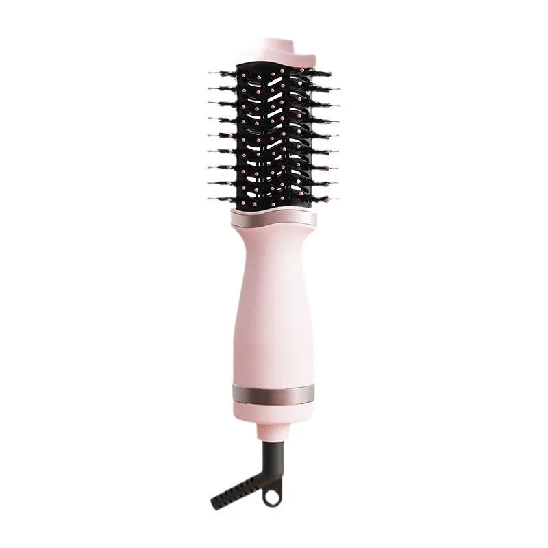 Pink multifunctional hair dryer with dual-use comb and curling attachment, model YZM-8015
