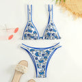 Women's floral printed bikini swimsuit in polyester nylon blend for swimming