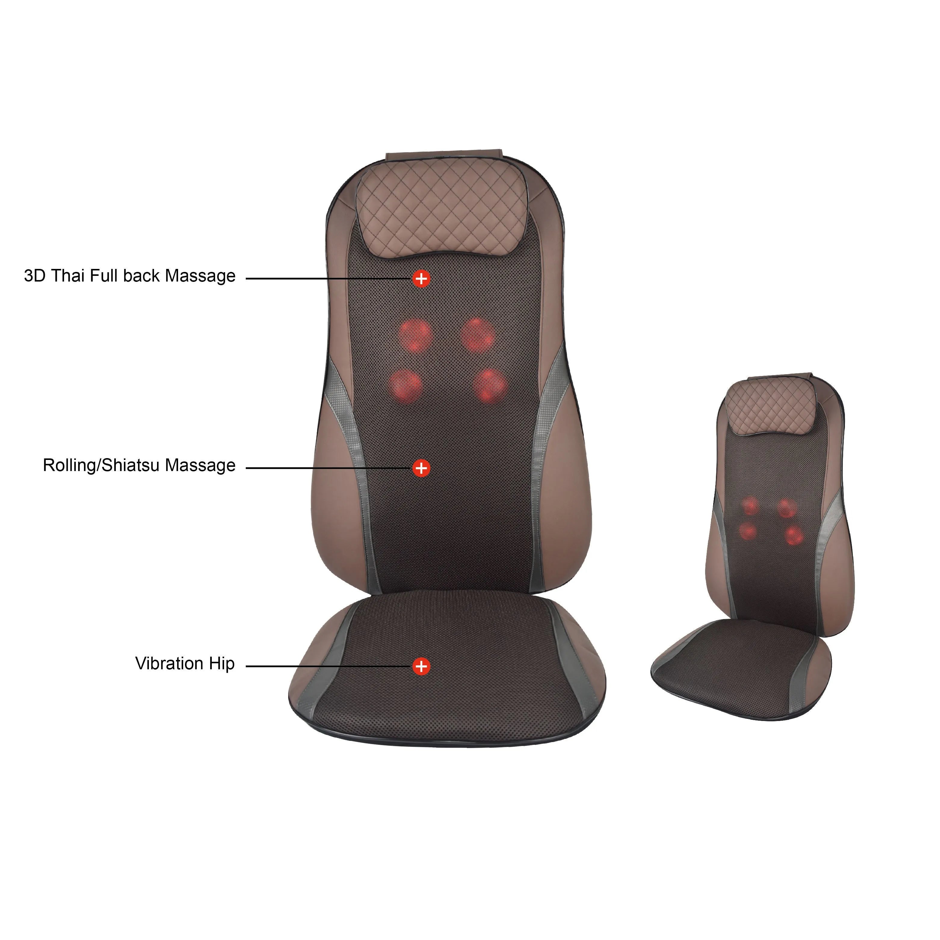 Heating finger pressure massage car seat cushion model SM-216 in black PU and mesh material