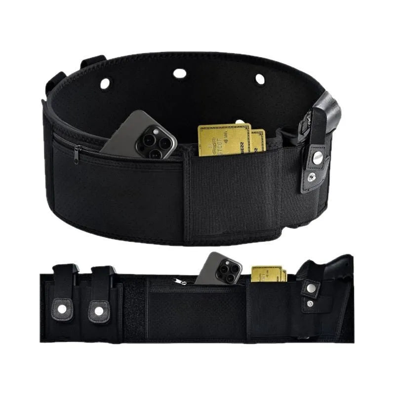 Adjustable hidden carrying holster belt in woven fabric, 115cm to 140cm, single-circle outdoor sports belt