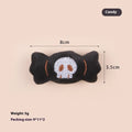 Small plush cat teaser wand toy on a white background, showing eye, candy, and skull design options.
