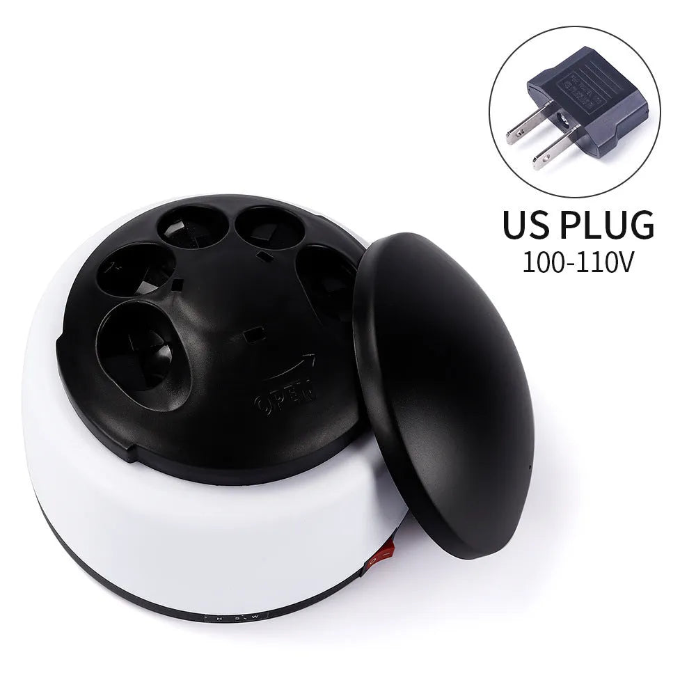 White plastic steam nail polish remover machine with dimensions 16.5 x 16.5 x 11cm