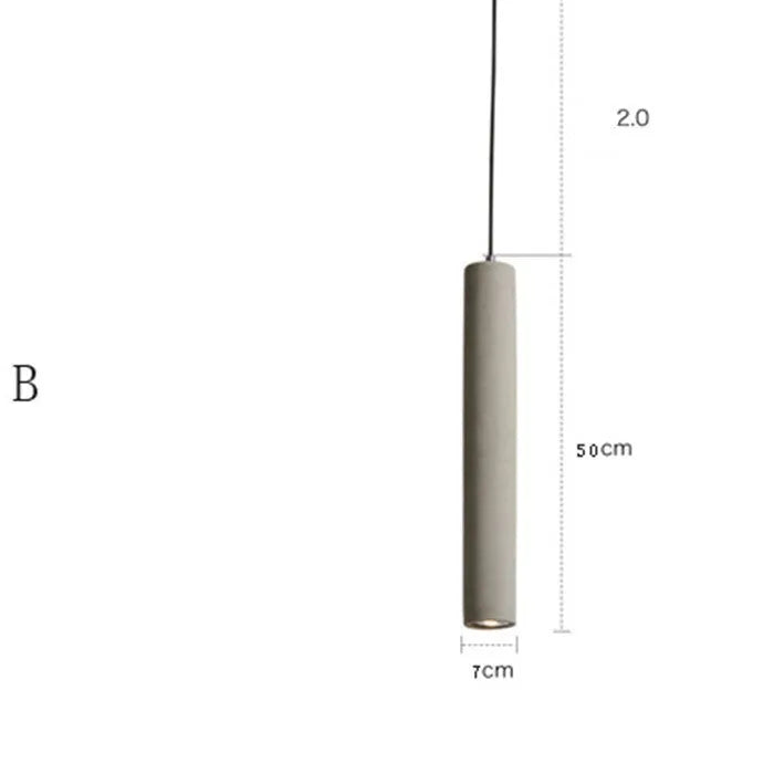 Concrete stick light with adjustable marble chandelier in glossy or stomata finishes