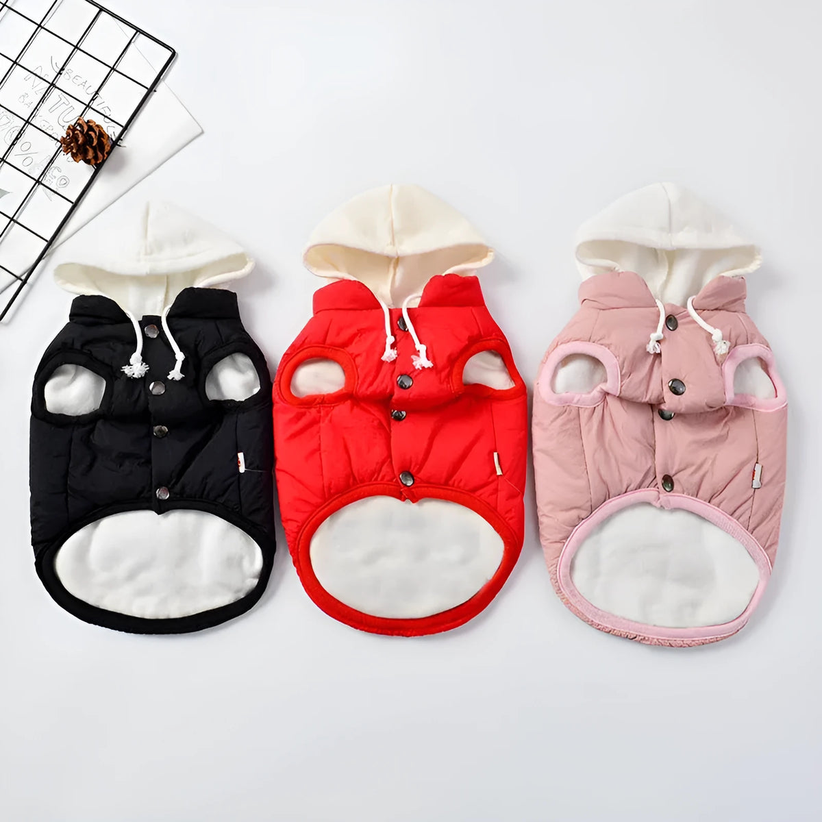 Dog pet cotton vest two feet apparel in black red or pink, sizes S to XXL