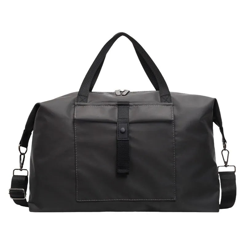 Men and women's large one-shoulder travel bag in gray, 36-55L Oxford cloth shoulder bag