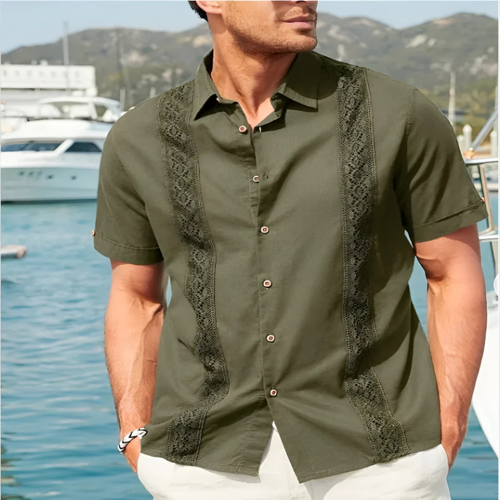Plus size men's digital flower print short sleeve shirt in polyester, cardigan style, regular fit, summer casual