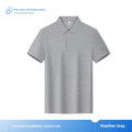Cultural shirt customised business clothes short sleeve combed cotton regular fit solid colour flocked detail