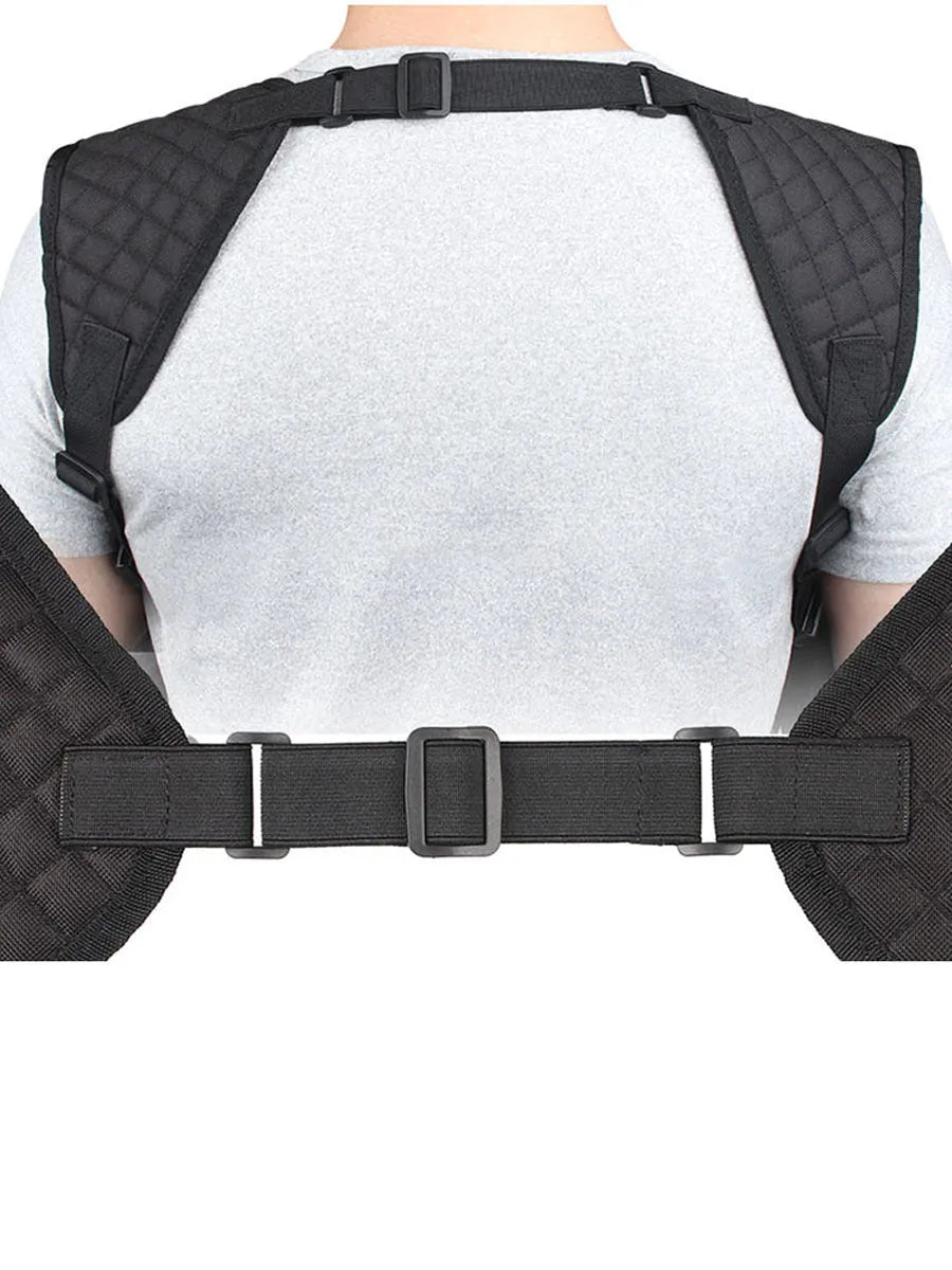 Outdoor holster portable hidden double magazine pouch in black nylon for unisex use