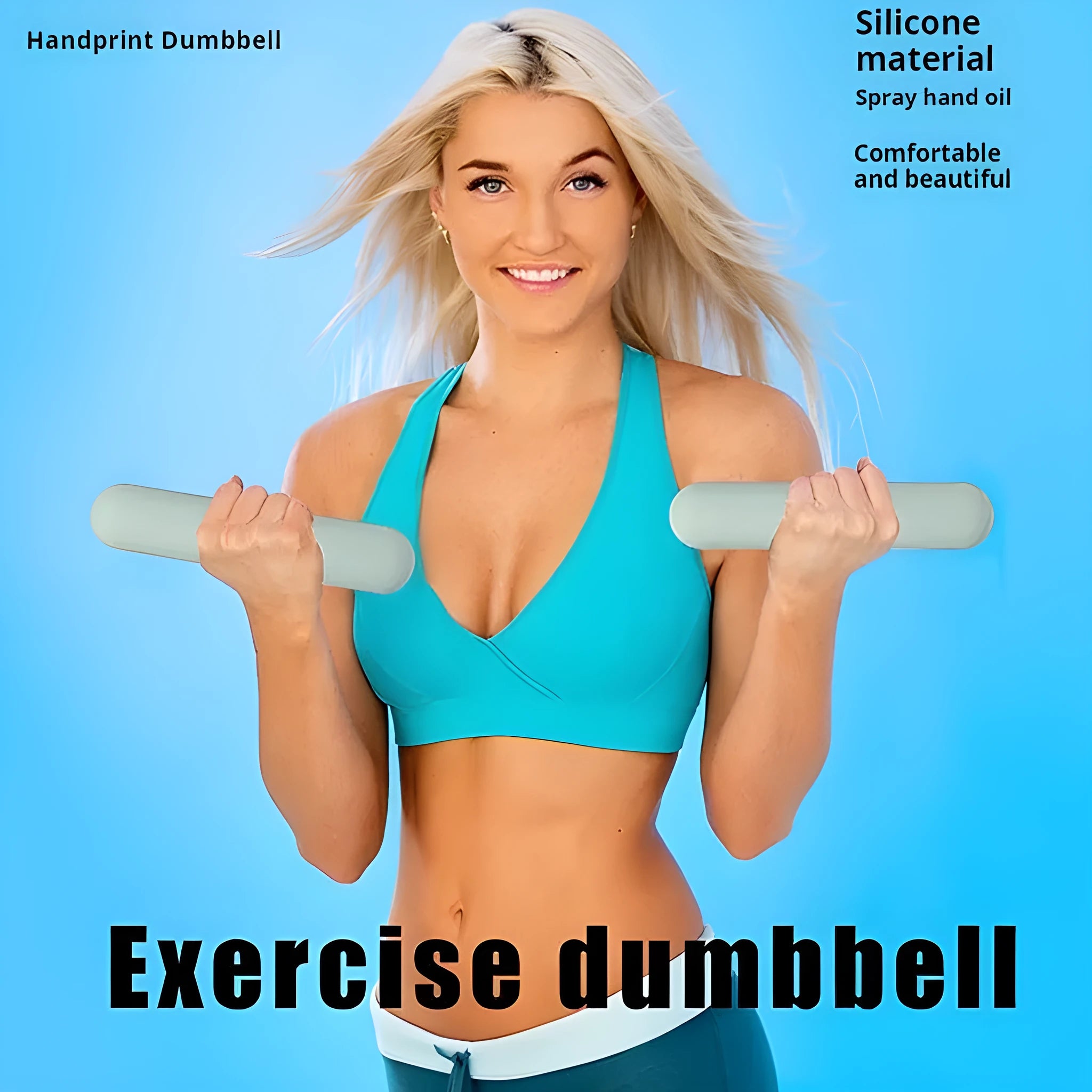 Silicone-edged hand-drawn dumbbell stick fitness equipment in choice of colours and weights.