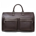 Brown genuine leather handbag tote shoulder bag for women on a white background