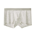 Men's thin lace leopard jacquard nylon boxer shorts in five colours with middle waist fit