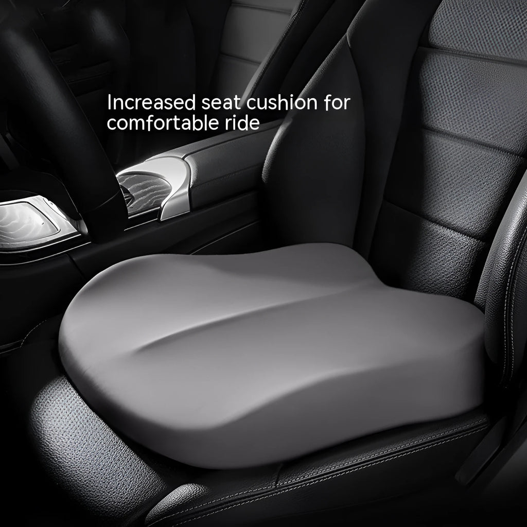 Car seat height adjustment cushion with Ice Silk fabric in various colour options showing 41x41x10cm dimensions