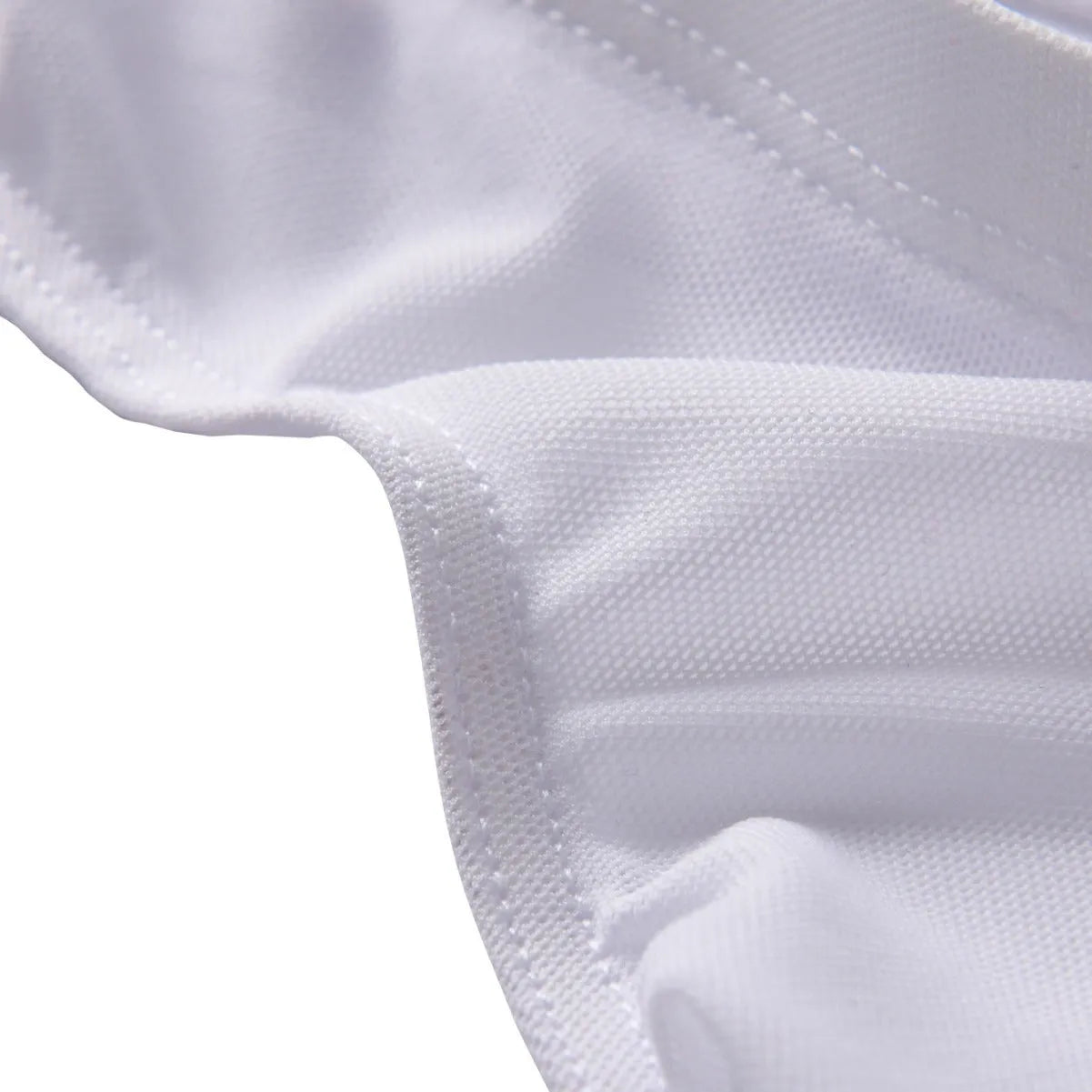 Men's black ice silk low waist briefs on a plain background, showing the brief cut and fabric texture.