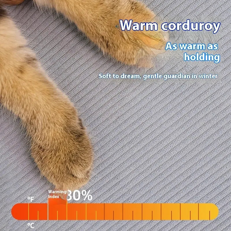 Winter warm closed cat house made of soft cloth, available in three sizes for cats and small dogs