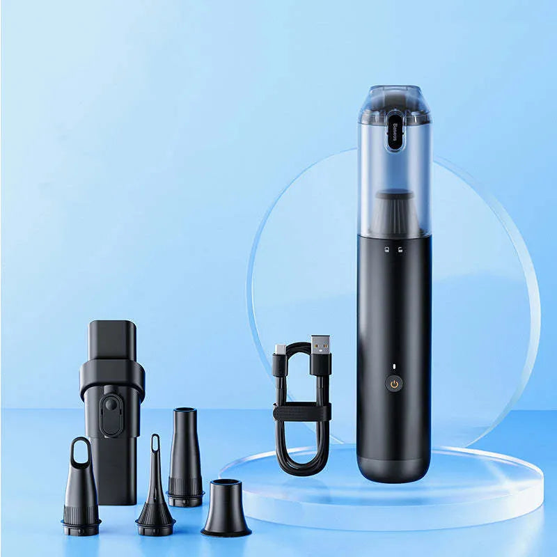 BASEUS A3 black wireless car vacuum cleaner with USB Type-C charging port