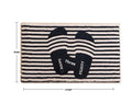 Absorbent plush polka dot geometric bathroom floor mat in Happy Slippers colour, machine woven, 40x60cm size
