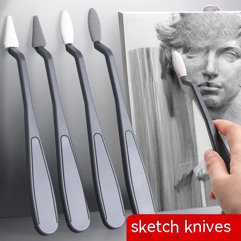 Plastic sketch rubbing knife art tool with smear tip for removing pencil marks