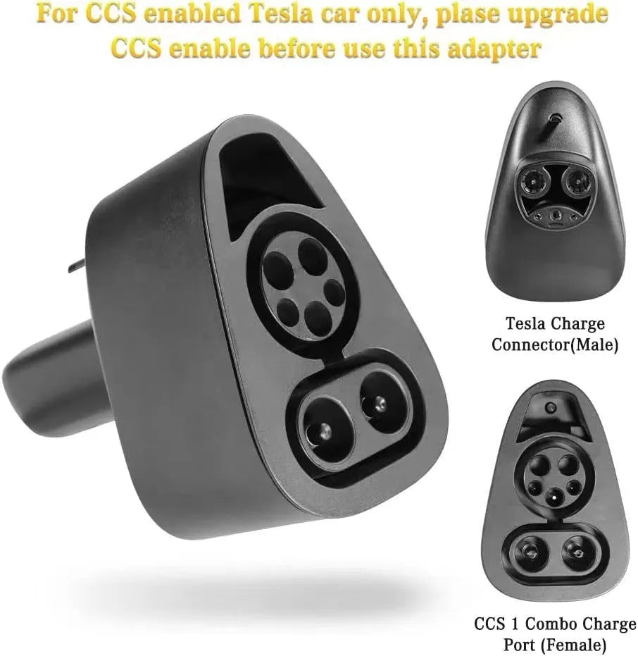 American Standard Tesla charging plug conversion in black with dustproof cover and silver-plated pins, 195x96x67mm