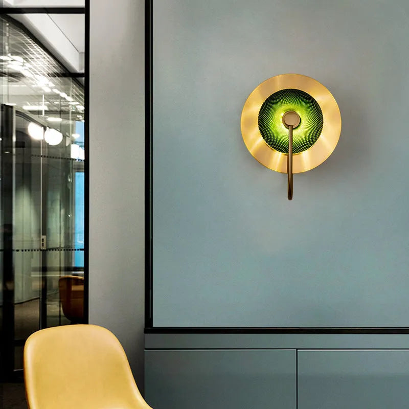 Modern simplicity wall lamp with clear glass shade for background lighting on a wall