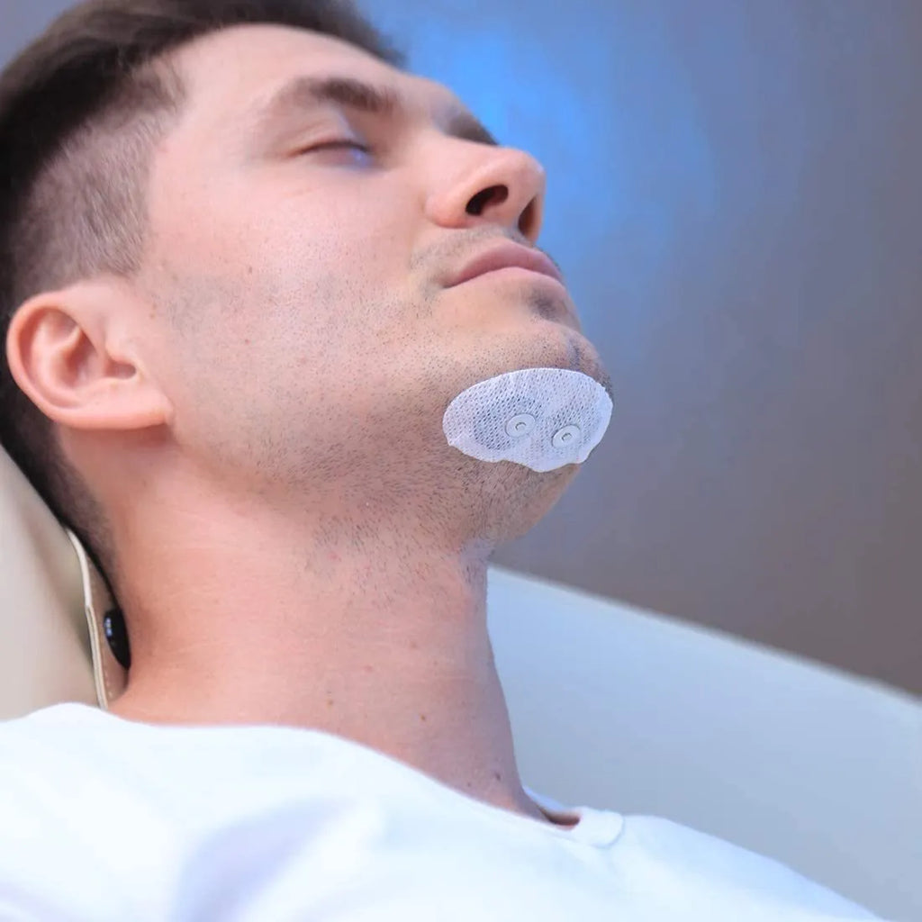 Electronic muscle stimulator chin device for anti-snoring sleep aid models YA4101 and YA4200