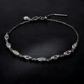 Platinum colourful devil's eye bracelet for women, silver electroplated finish, cold wind style, clasp closure