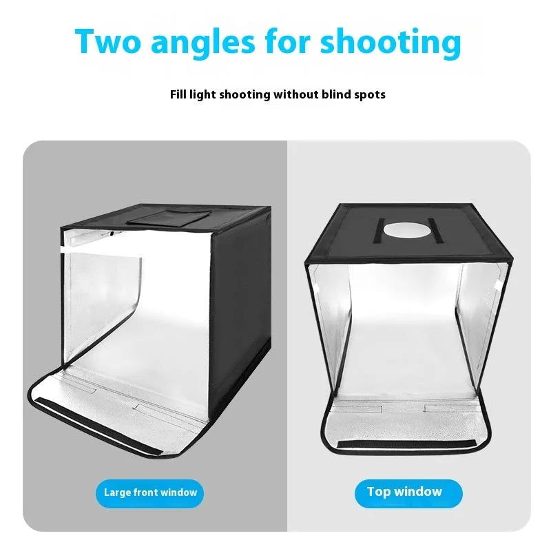 50cm collapsible studio light box with metal frame and USB powered lights
