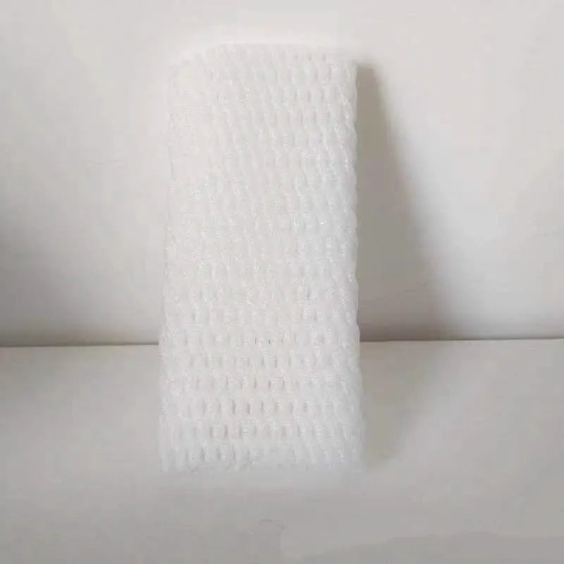 White foam protective net cover pack showing multiple size options for packaging protection