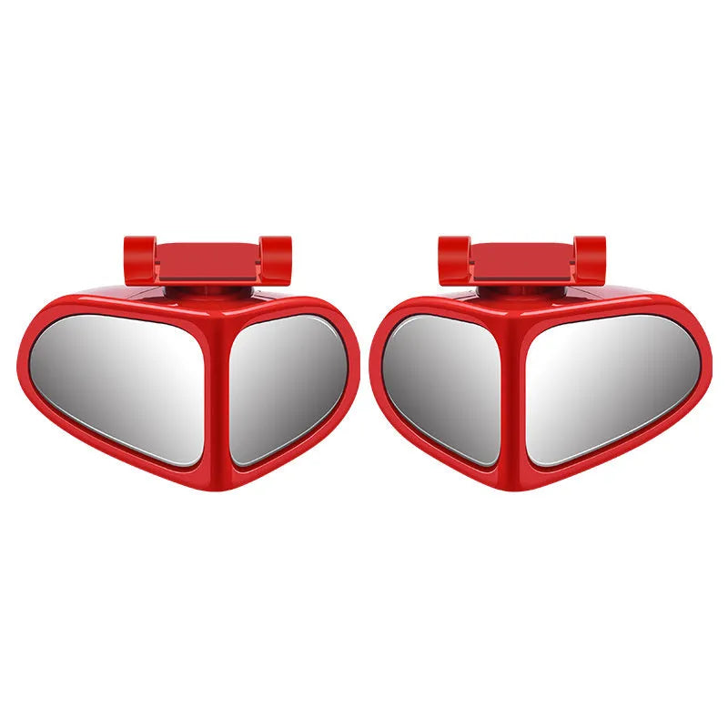Small round adjustable car reversing mirror with adhesive back, shown in various colours.