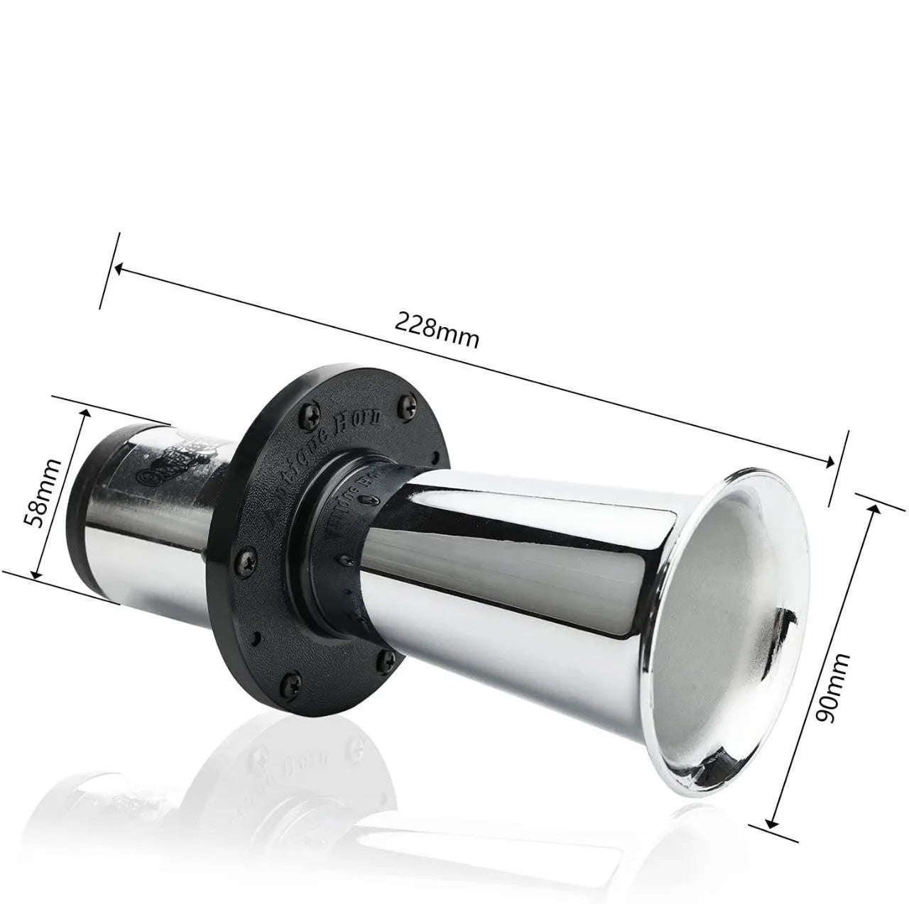 Silver 12v universal car horn for vehicle replacement or upgrade