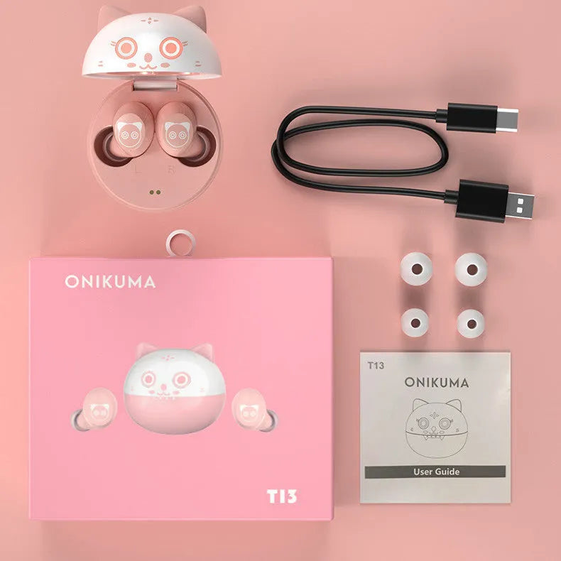 Pink wireless Bluetooth earbuds with earplug style and battery display, flat view on white background